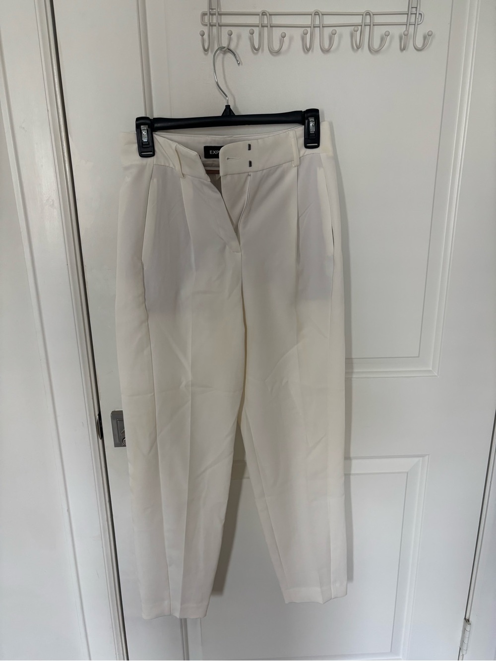 Express Cream High-Rise Tailored Trousers